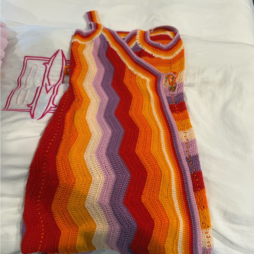 FARM Rio Multicolor Zigzag Midi Dress